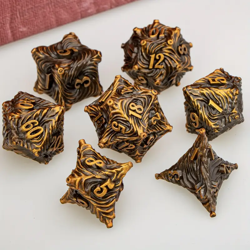 Lot De 7 Dés D&D En Métal Écailles De Dragon Bleu Sarcelle Et Violet - Avec Étui Métal Premium Pour Donjons & Dragons