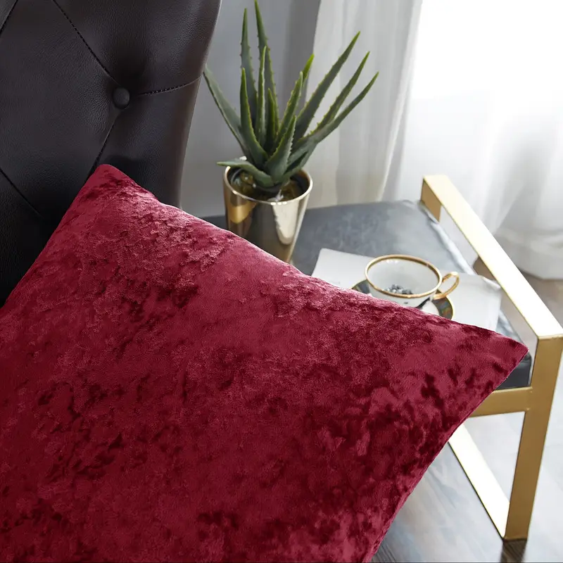4pcs crushed velvet fuzzy soft decorative throw pillow covers set with double sided no insert stylish cushion cover for sofa couch chair living room bedroom decor Product details 0
