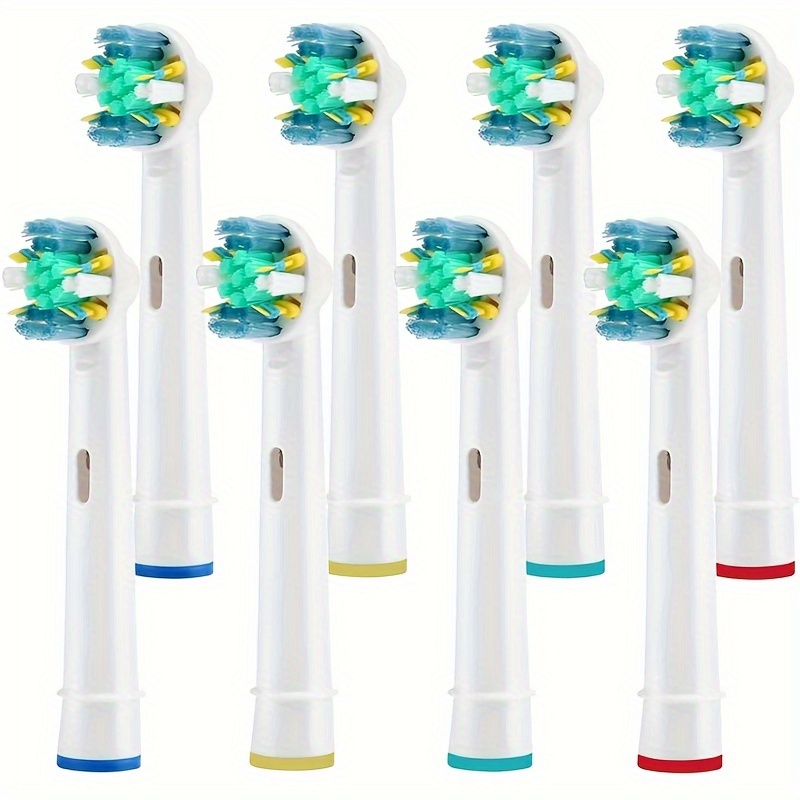 

8-pack Replacement Toothbrush Heads Compatible With Oral B , Professional Electric Brush Heads With Color-coded Rings For Easy Identification