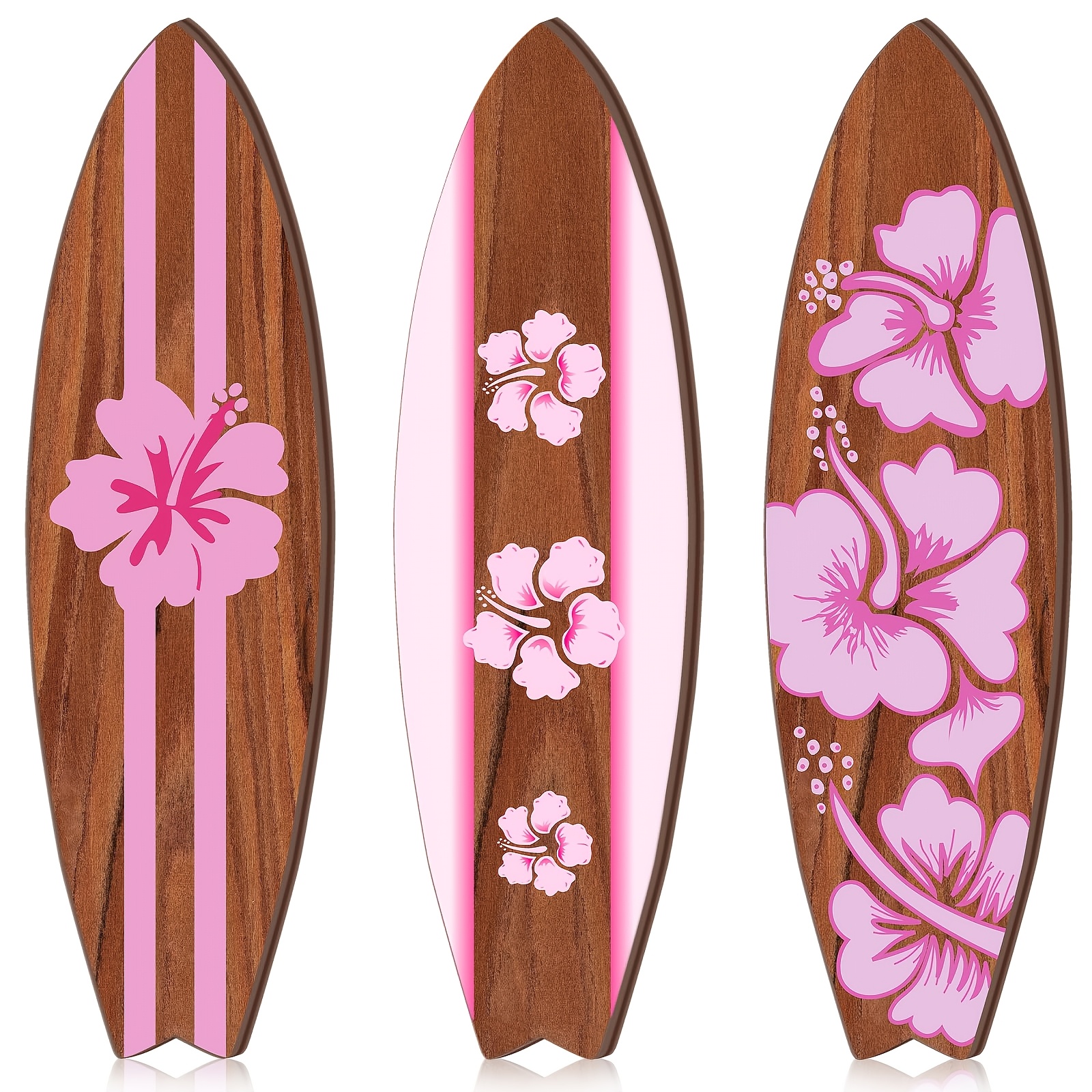 TEMU 1 Set Of Wooden Surfboard Wall Decor, Tropical Hawaiian Surfboard Hanging Wall Art Decoration, Suitable For Room, Bedroom, Summer Beach-themed