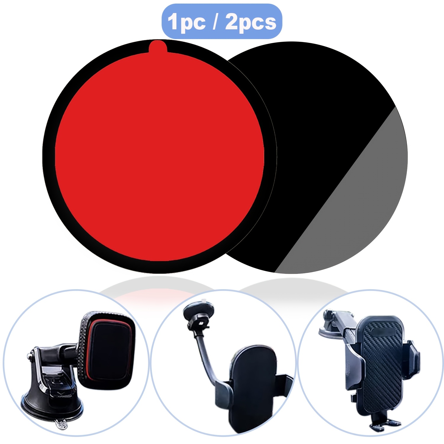 

2/1pc Dashboard Pad Mounting Disc, For Suction Cup Phone Mount, 2.83in/72mm Adhesive Disc For Car Dash Cam Gps Recorder Sucker Holder Cellphone