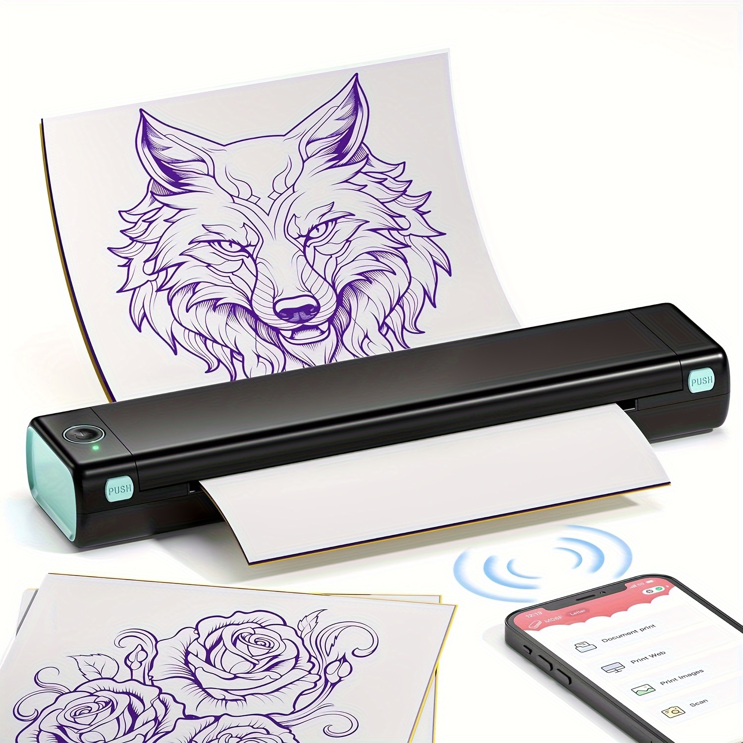 

Phomemo M08f Tattoo Stencil Printer Tattoo Printer Thermal Printer For Diy Tattoos, Portable Printer Tattoo Machine, Compatible With Smartphone & Pc, With 10pcs A4 Tattoo Transfer Papers