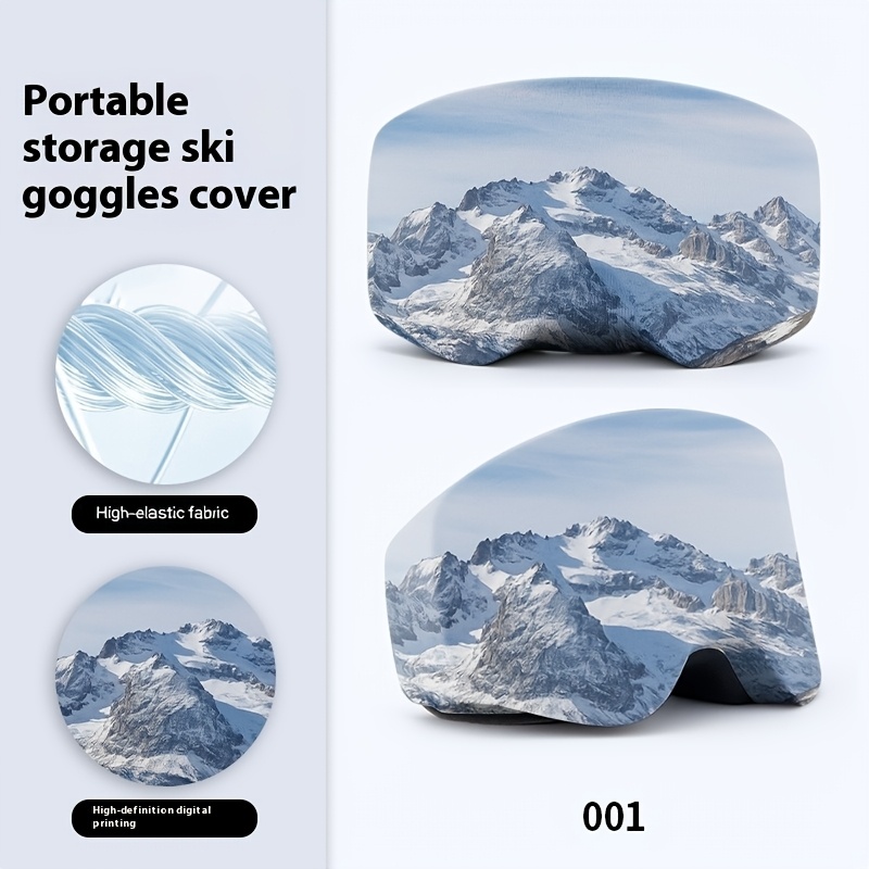 Image of 1pc Fun Animal/snow Scene Print Diving Mask Protective Cover - Adjustable Elastic Ski Goggle Protector - Dustproof And Scratch-resistant Cover For Portable Storage