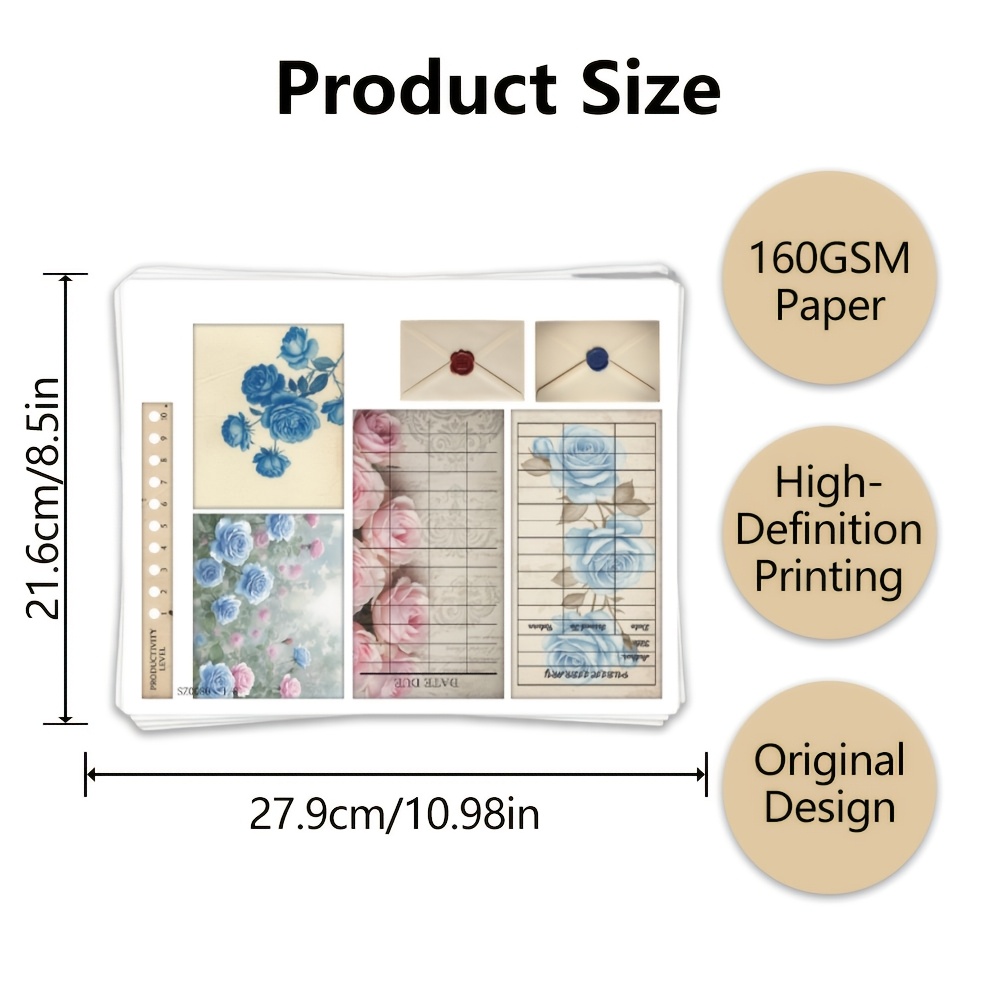TEMU Page Pockets Junk Journal Kit,mini Folio Writer Booklet Craft Kit, Folio Kit Junk Journal Craft Kit,journaling & Art Projects, Scrapbooking