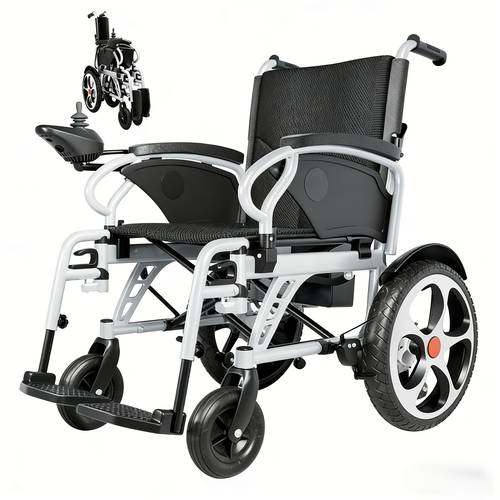 19 inch widened seat electric wheelchair aluminum alloy body 500w high power 300 lbs load capacity 24v20ah lithium battery quick folding 9 inch solid tires 17 inch pneumatic tires intelligent electronic braking