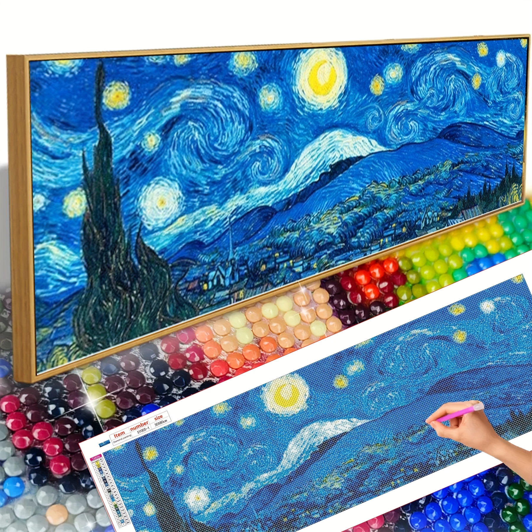 5D Diamond Painting Kit Van Gogh 'Irises' – 30,5 X 40,6 Cm DIY Diamantbild Mit Vollbohrer, Inkl. Werkzeug