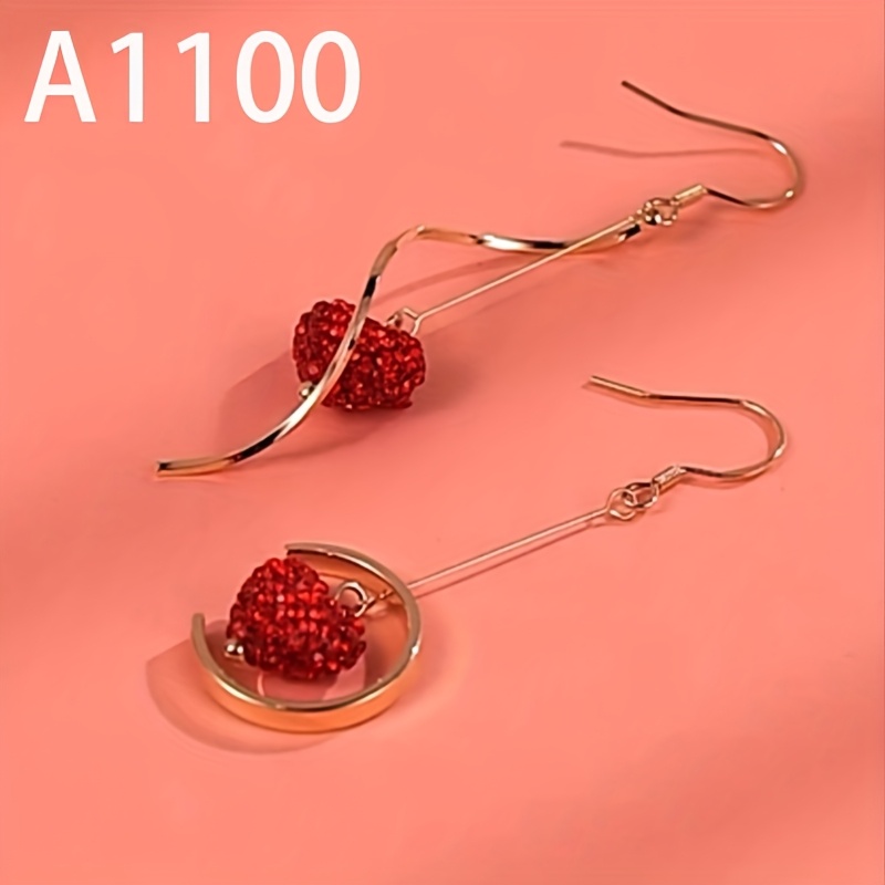 Image of 1 Pair Women's Tassel Earrings, Asymmetric Red - Stylish & Elegant, Exquisite Fashionable Valentine's Day Jewelry Gift For Women, Ideal For Daily Wear, Vacations & More