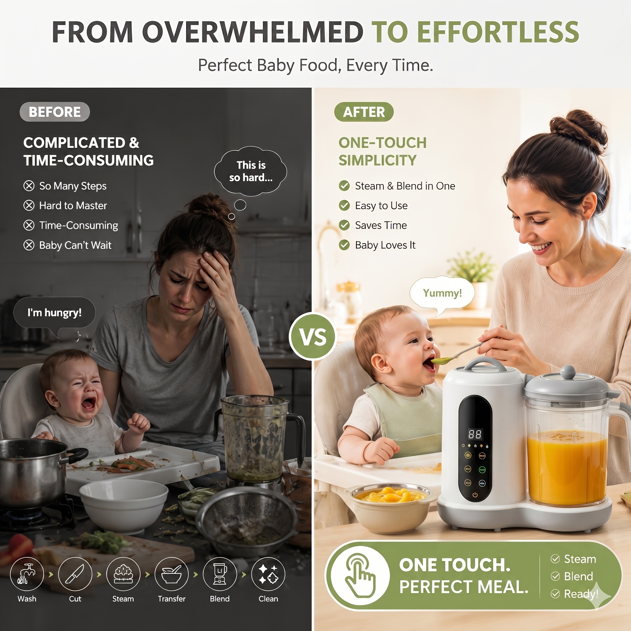 Food Maker, 4-In-1 Steamer Blender And Food Processor with Auto... product image 4