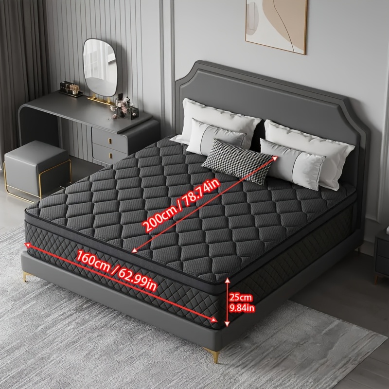 TEMU Independent Mattress, Memory Foam Mattress, Queen Size Mattress, , Medium Firmness, Luxurious , Gray Wedding Mattress