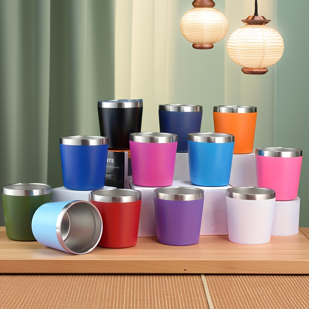 1pc, 8 Ounces, 260Ml, Mini Insulated Milk Cup, Small Capacity Red Wine  Glass, Coffee Cup, Double-Layer Stainless Steel Vacuum Insulated Cup *  Compact And Convenient, with Lid, Suitable for Coffee, Red ...
