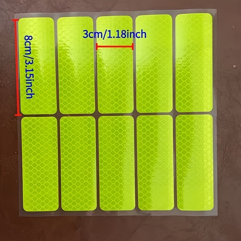 30pcs high visibility reflective safety stickers waterproof night visibility stickers suitable for cars motorcycles and bicycles size 1 18x3 25 inches details 1