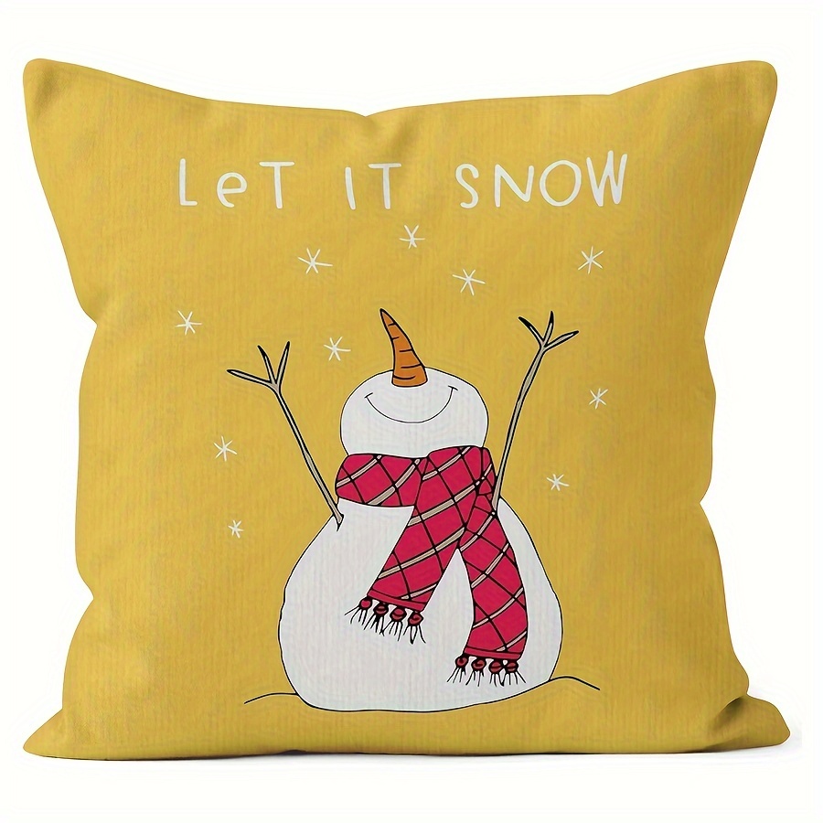 

Snowman Christmas - , Zip , Washable For Sofa & Bedroom Decor - 16x16/18x18/ ( Not Included)