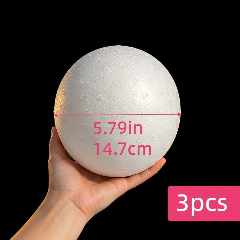 TEMU 3pcs White Eps Foam Balls, Diy Foam Ball Blanks, Christmas Tree Ornaments, Easter And Christmas Party Decorations, Craft Projects, Essential