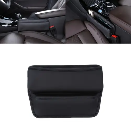 car seat organizer box durable pu leather easy with compartments expandable storage for driver passenger fits most vehicles vehicle organization sleek pu leather look material
