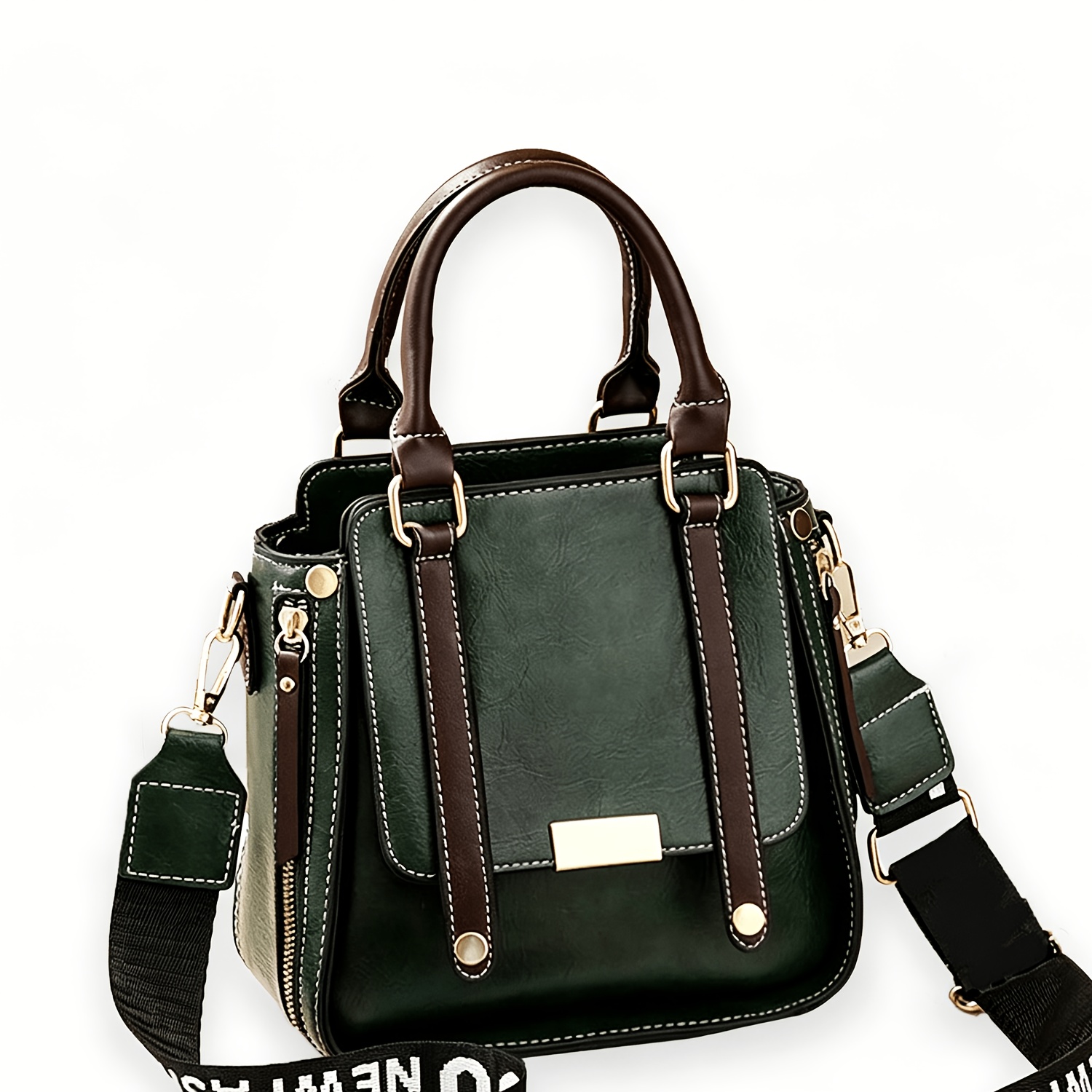 Women'S Zipper Closure Crossbody Bag Top Handle Satchel with Detachable Wide Strap for Shopping And Gifts for Mom