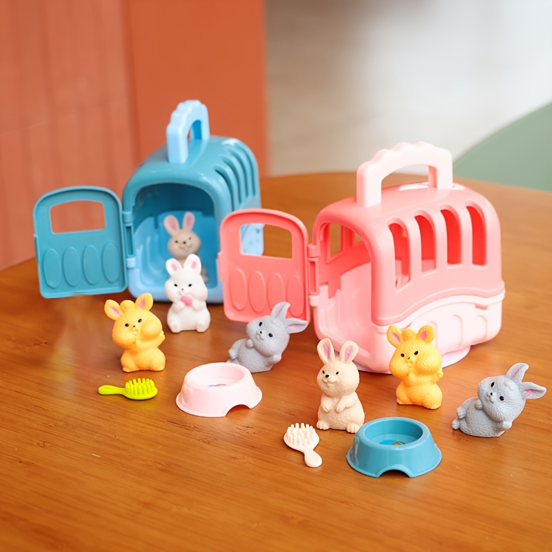 Kids Pretend Play Pet Bunny Toy Set