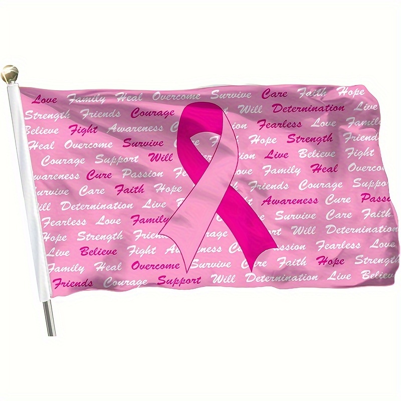 Hope, Strength & Courage - Breast Cancer Awareness Flag