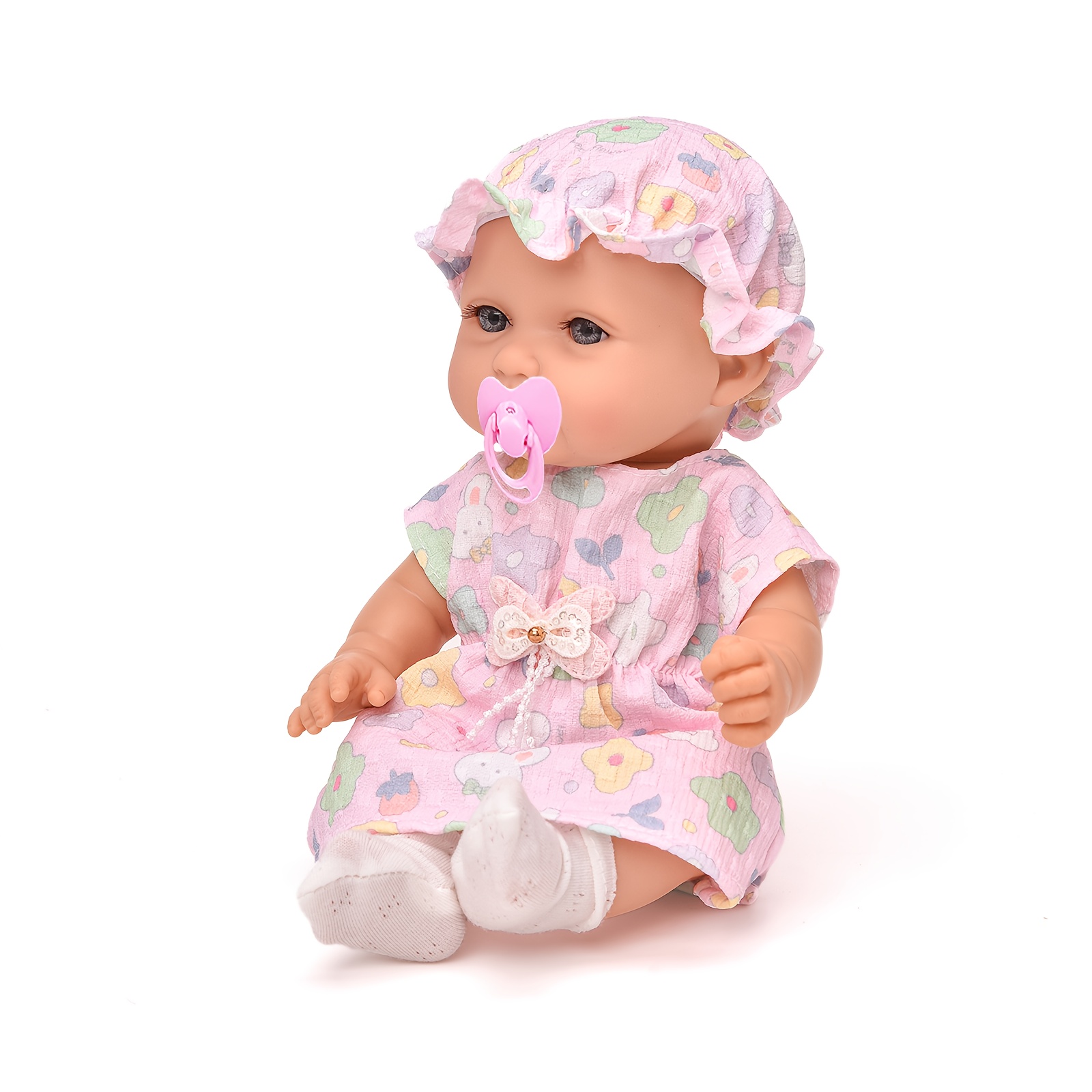 Lifelike 10in Beige Reborn Baby Doll with Clothes & Accessories