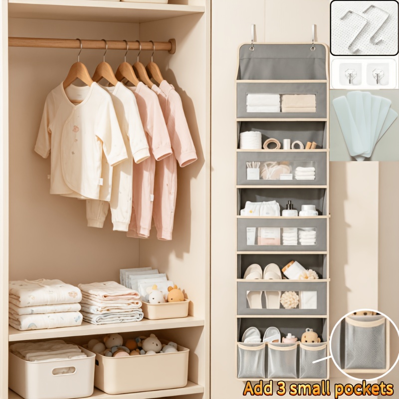 TEMU Door Style Storage Box, 5-layer Fabric Organizer(with 3 Pockets)- Suitable For Storage In Rooms, , And Storage Rooms. Home Organization, Storage