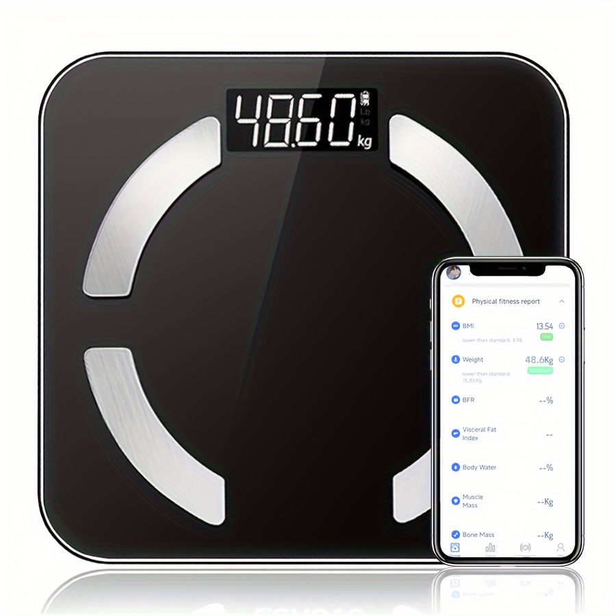 

Body Fat Scale Weight Scale High Precision Electronic Weight Scale Hd Display 400 Lbs Multiple Health Data Analysis Bmi Fat Muscle Moisture Mobile App Connection