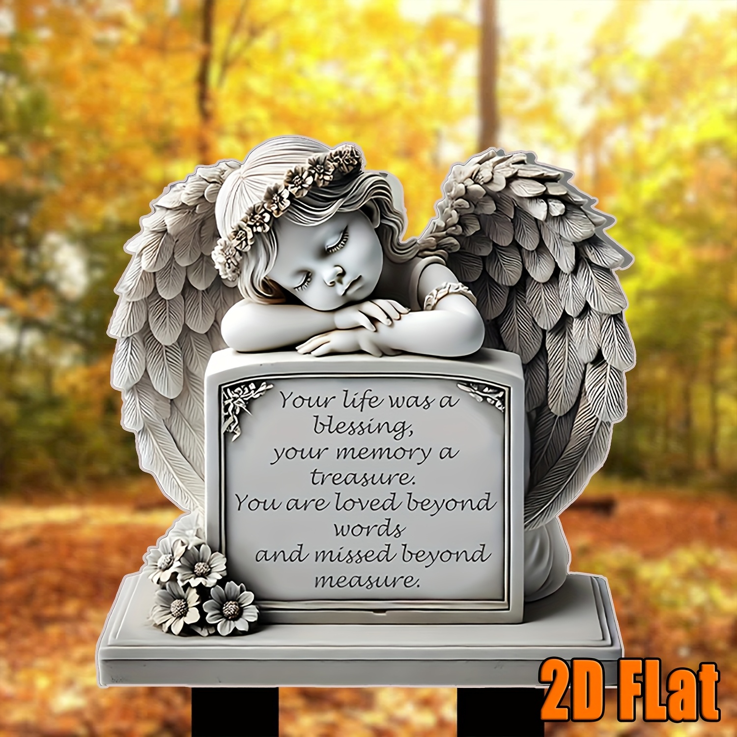 2d flat 2d flat 1pc classic 2d flat angel memorial plaque 7 8 x6 29 acrylic garden stake ground mounted weather resistant outdoor decoration easter memorial ramadan decoration no electricity required