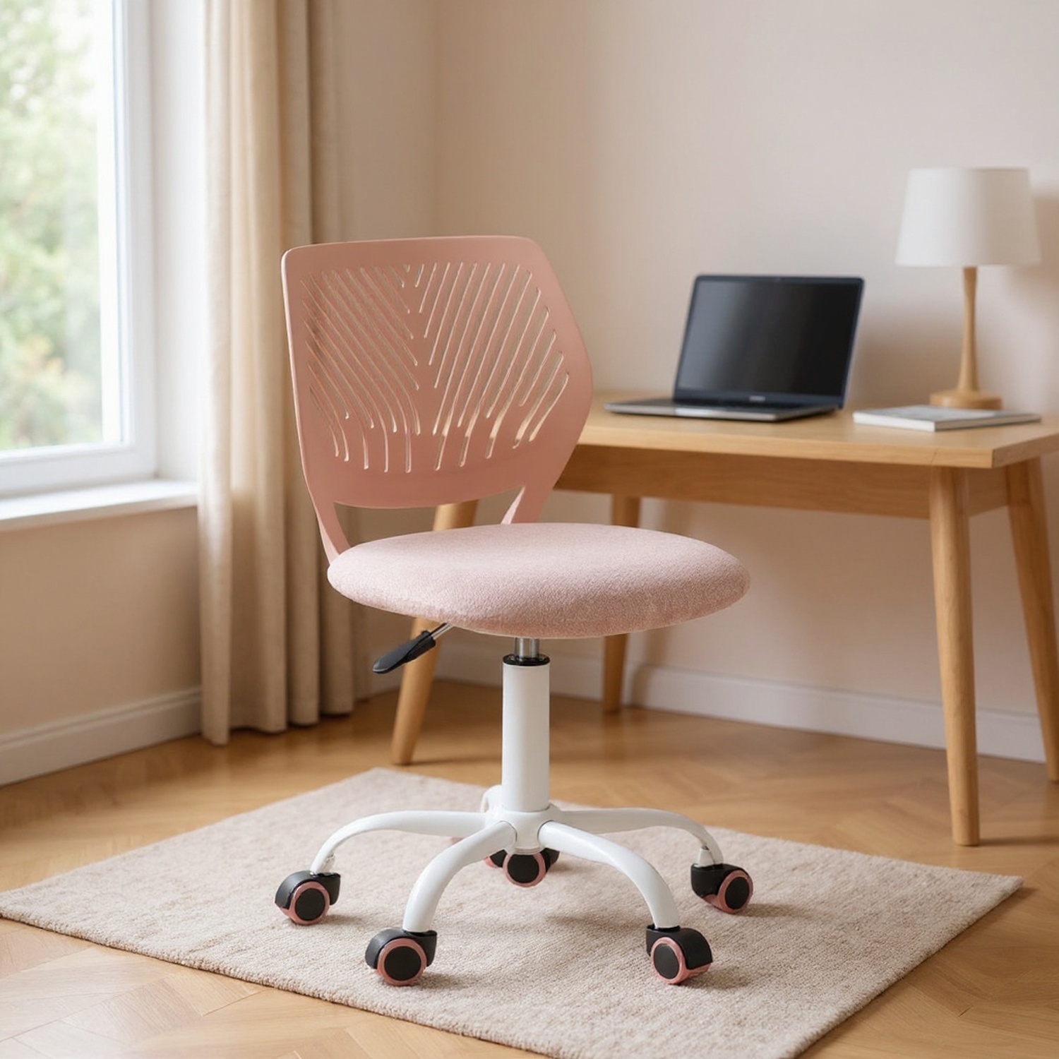 TEMU Chaise de bureau pivotante réglable avec respirant et siège en tissu, chaise de bureau ergonomique avec roues pour à domicile ou , de couleurs