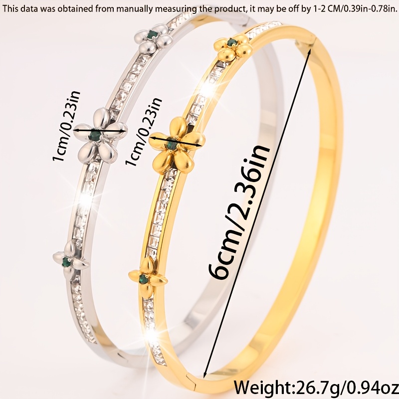 Exquisite Stainless Steel Bracelet Inlaid with Synthetic Zirconia