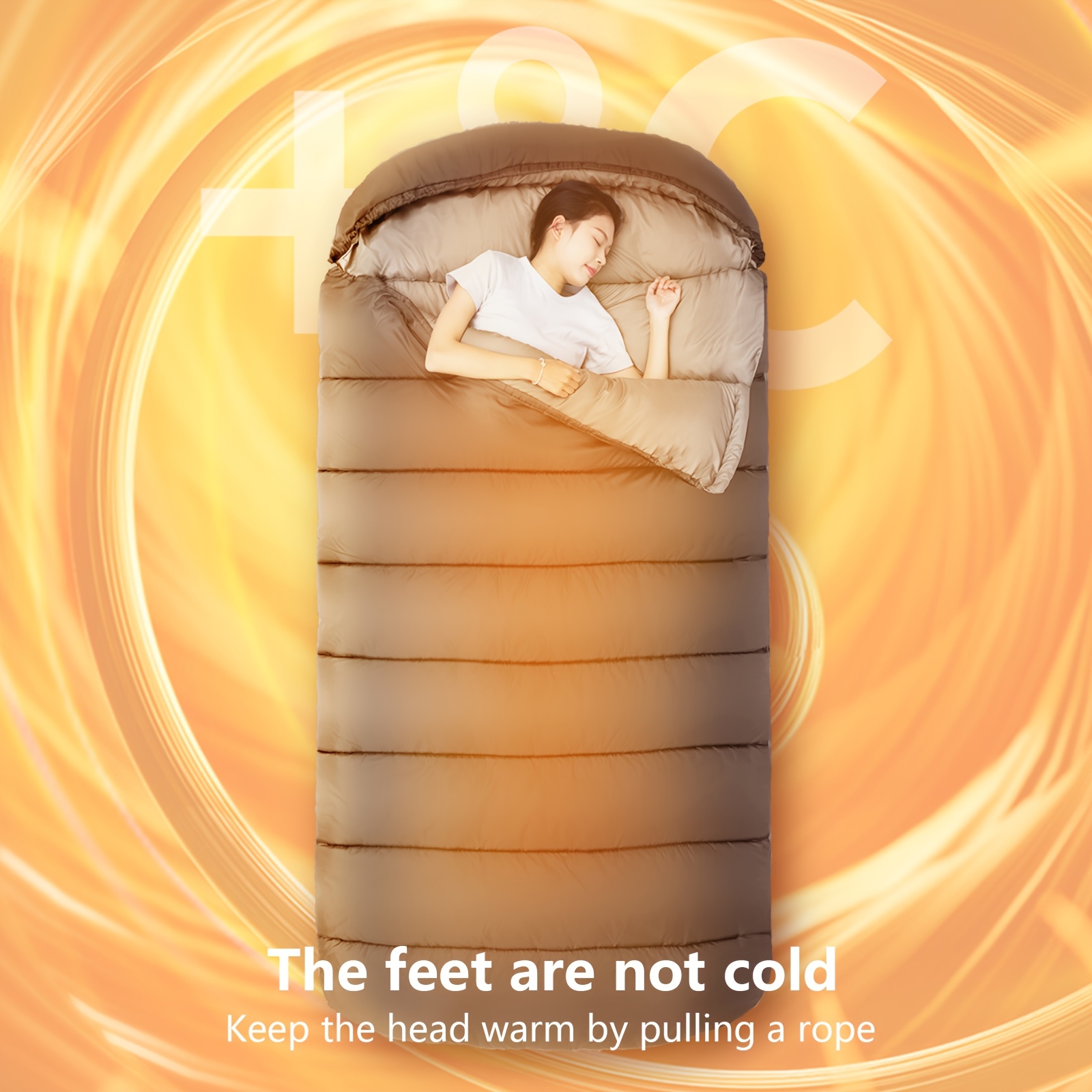 BISINNA Portable Camping Sleeping Bag for Adults, Lightweight 4-Season