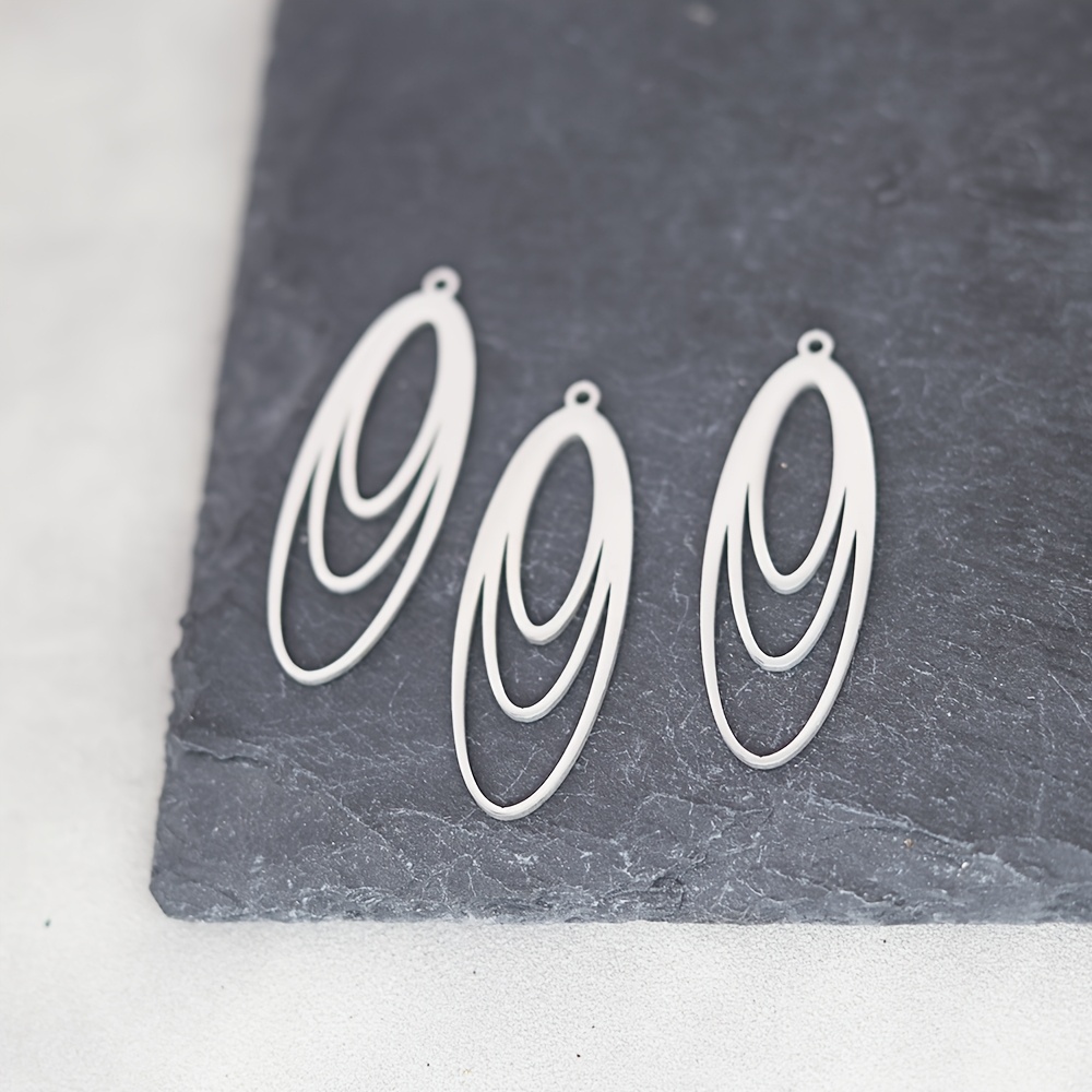 Image of 3pcs Tassels Earrings Geometric Line Charms For Jewelry Making Stainless Steel Pendant Necklace Women Accessories