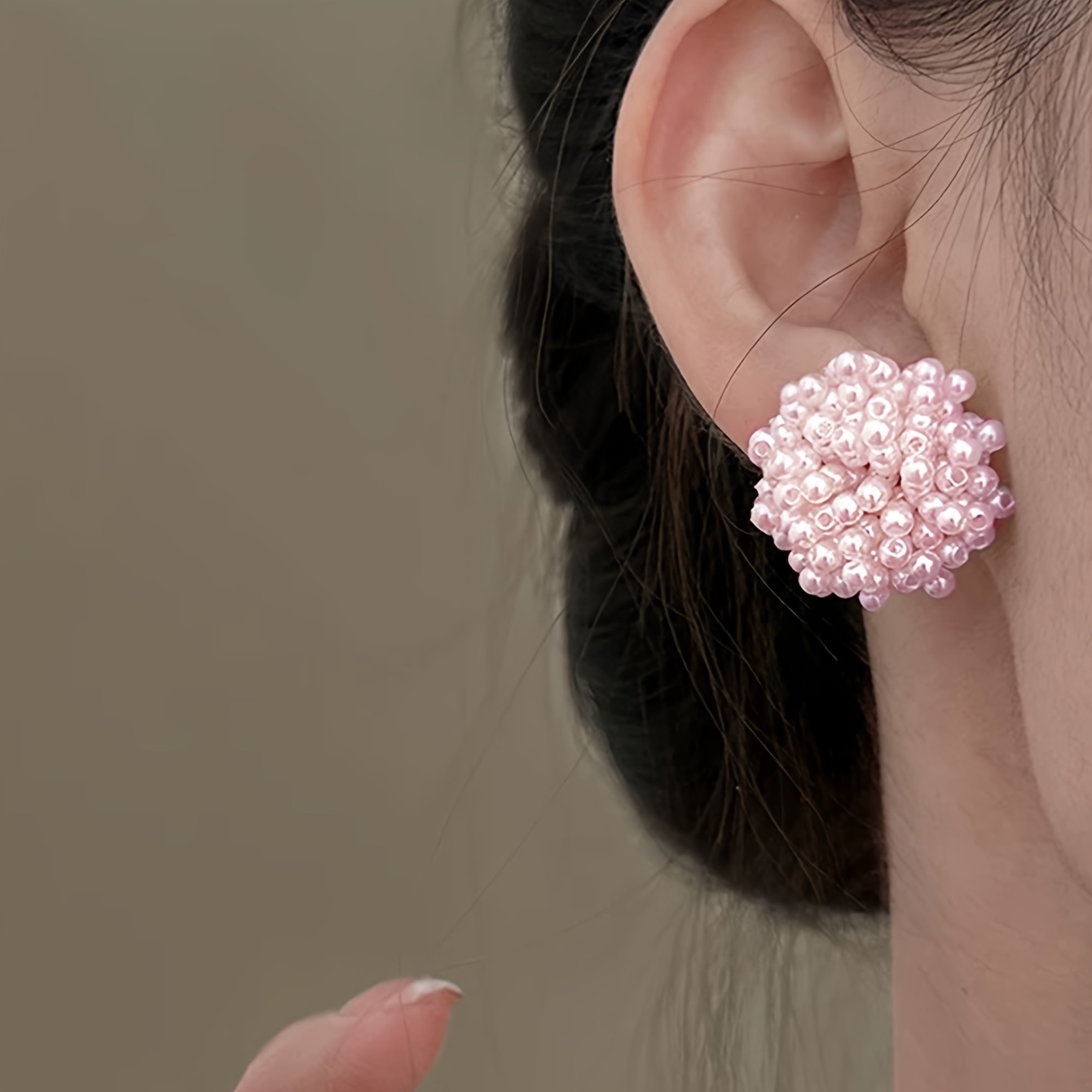 TEMU 1 Par Elegantes Aretes de Diamantes de de Perlas Artificiales Premium, Diseño de Artificiales, , para Mujer, de Graduación, Banquete, Boda,