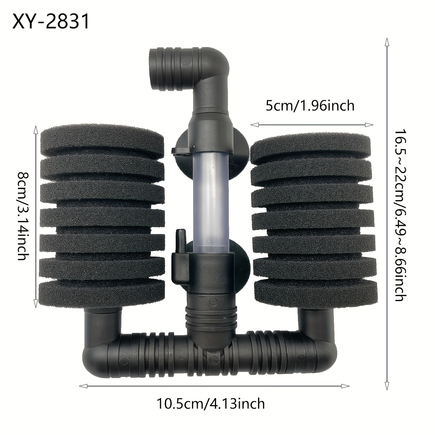 TEMU XY-2822 XY-2831, 2 tailles de filtre biochimique et éponges de rechange, filtre silencieux à air noir à double éponge pour aquarium, filtre à