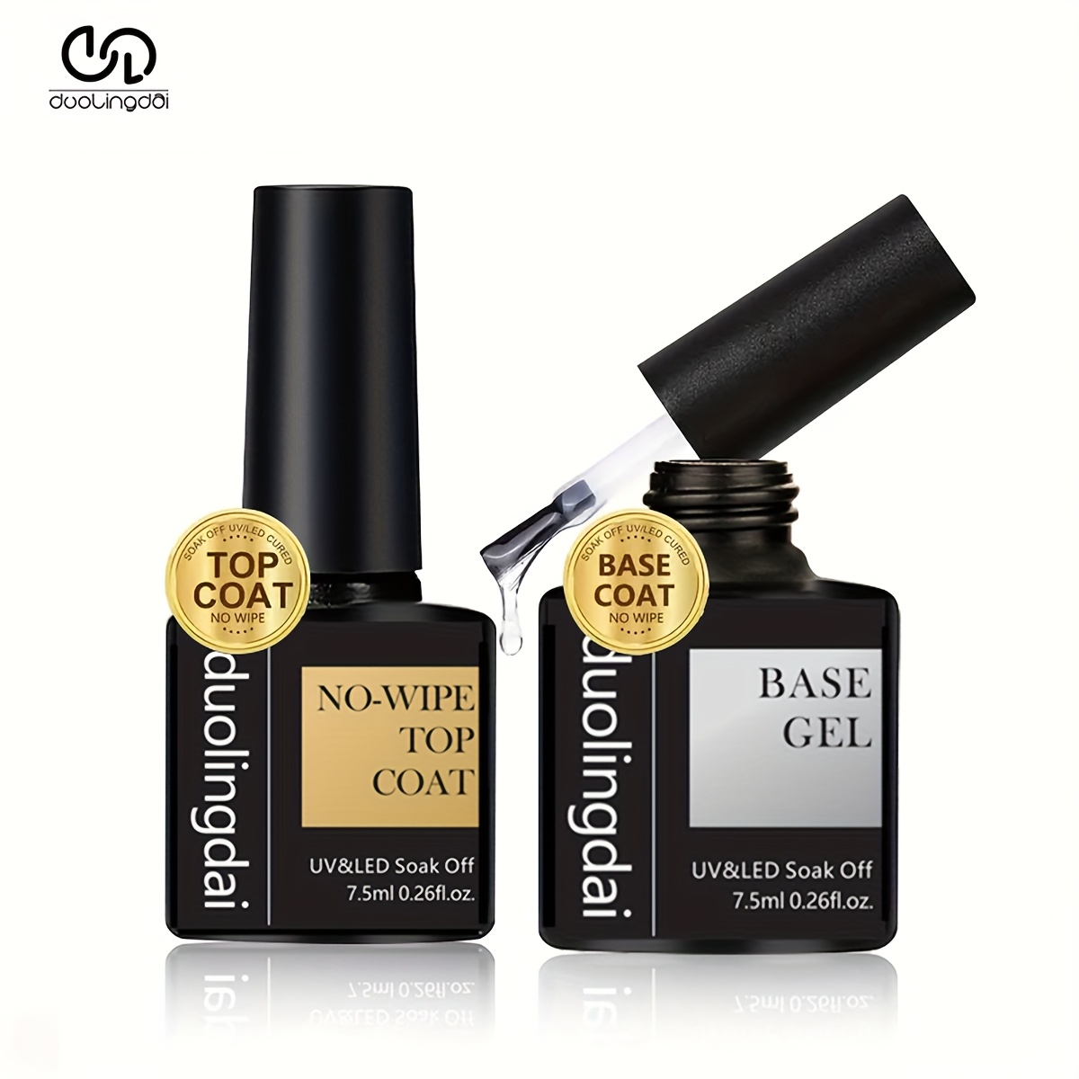 Image of 1/2/3pcs Gel Nail Polish - Nail Primer Base Coat Glossy Quick Drying Long-lasting Durable Nail Art Design Gift For Home