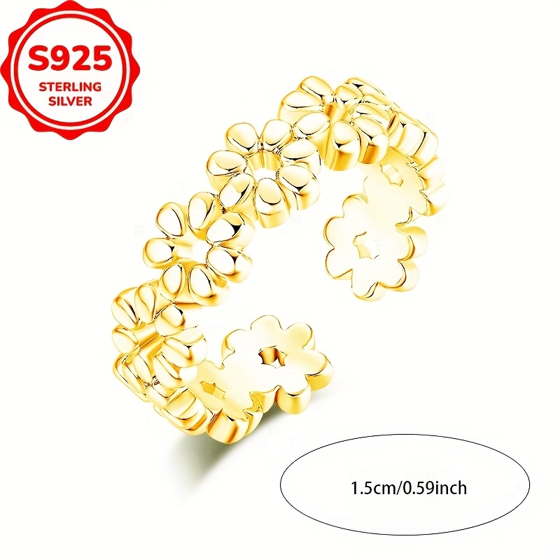 925 Sterling Silver Adjustable Hibiscus Toe Ring, Minimalist