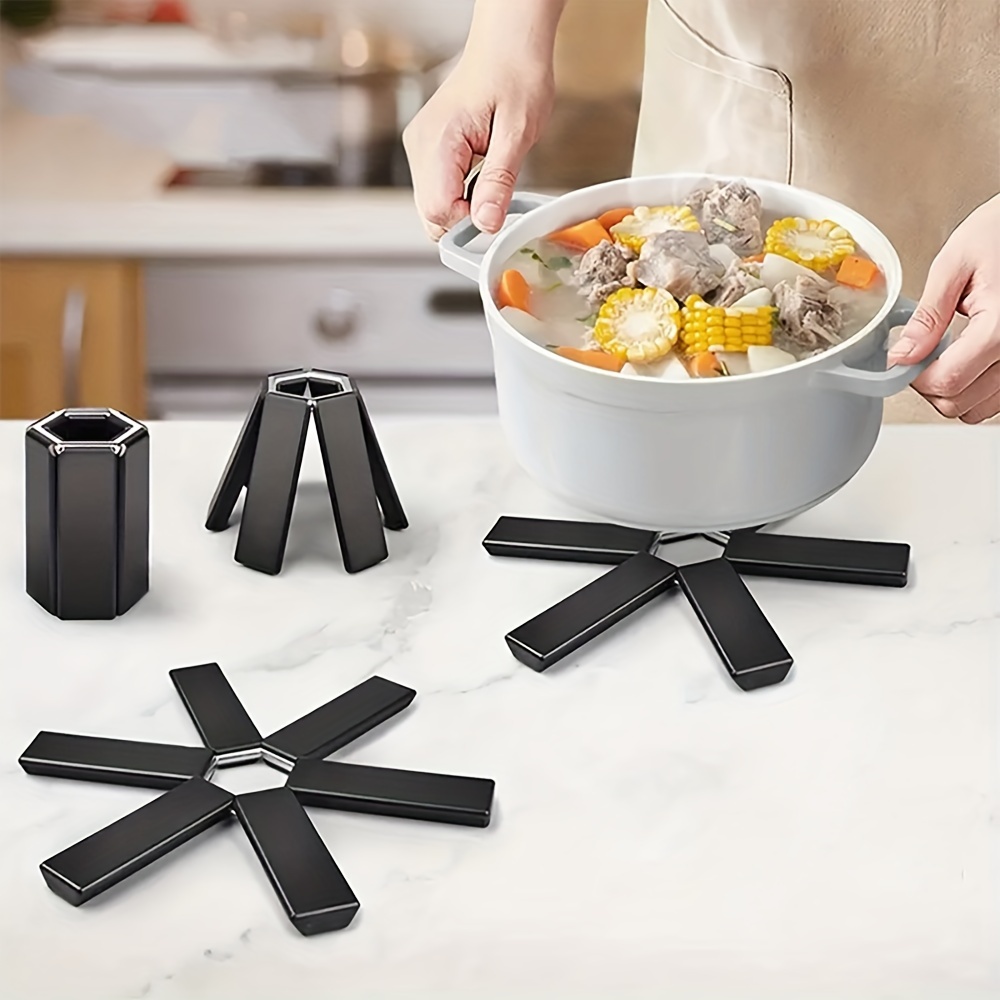 

1pc Dessous de Plat Pliable Polyvalent - à la Chaleur, Antidérapant pour Casseroles, & Plats - pour Noël, Pâques, Halloween, la Saint-Valentin