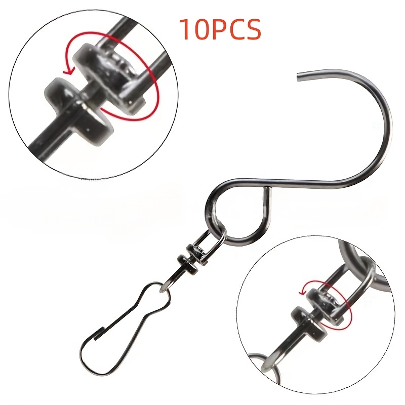 10pcs S-type Stainless Degree Rotating Small Bearing Wind Chime Hook Metal Hanging Rotatable Hook Small Flower Basket Hook