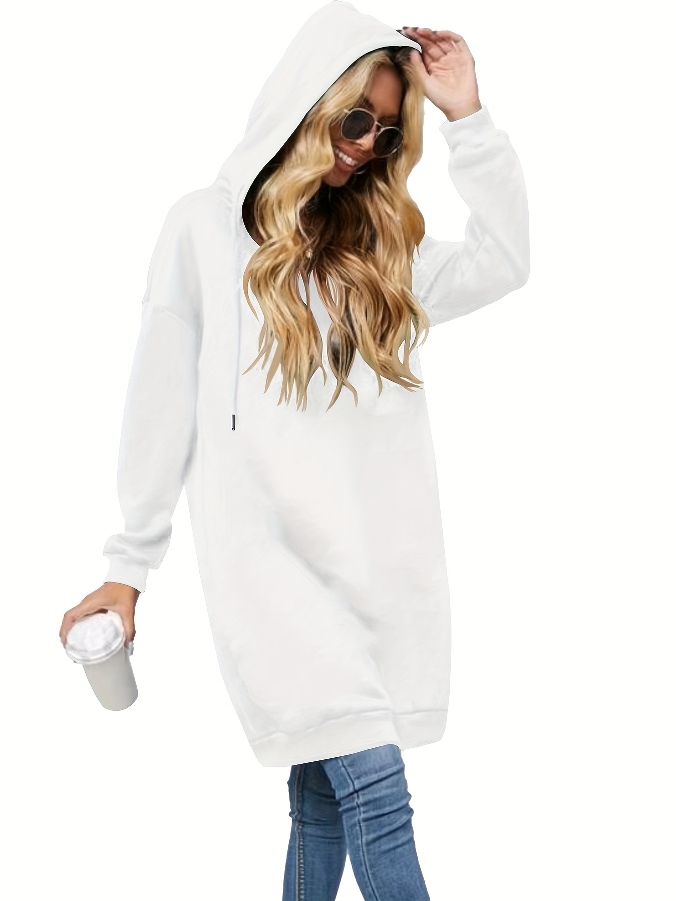 women's long hooded sweatshirt dress casual loose fit Temu Denmark