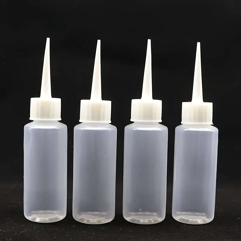 4pcs 50ml Grout Construction Bottles, Pointed Nozzle Bottles, Adhesive Pots, Sand Painting Bottles, Squeezable Plastic Bottles