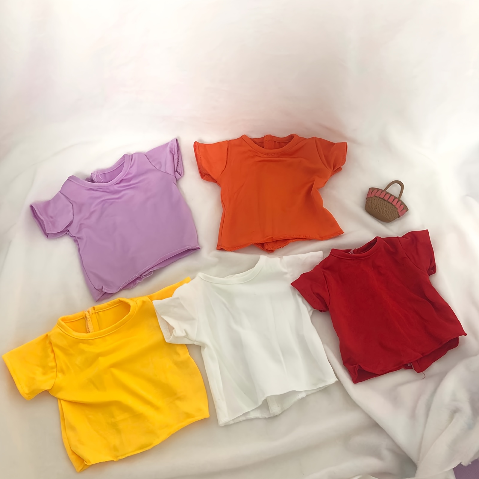 

5 Pcs Doll T-shirts For 18 Inch Dolls, Summer Outfit Doll Clothes Doll Accessories, Short Sleeved T-shirts Classical For 18 Inch Doll - 5 Pcs Mixed-color T-shirts