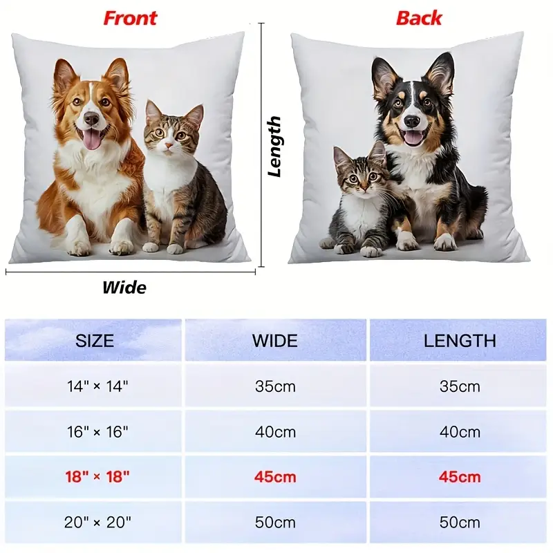 1pc personalized double sided custom photo pillow case zippered closure machine washable polyester pillowcase for couples families pet lovers custom front back prints ideal gift for home sofa bed car decor birthday anniversary christmas present sofa accent piece smooth texture Product details 2