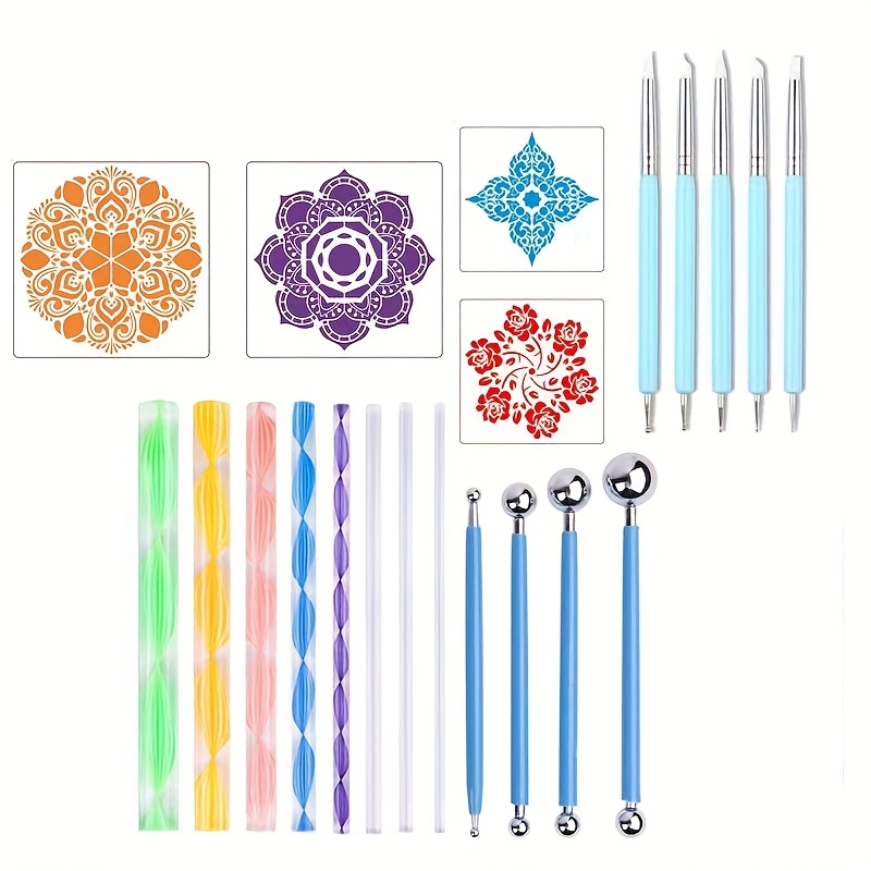 juego 21 piezas plantillas herramientas pintar juego Temu Spain