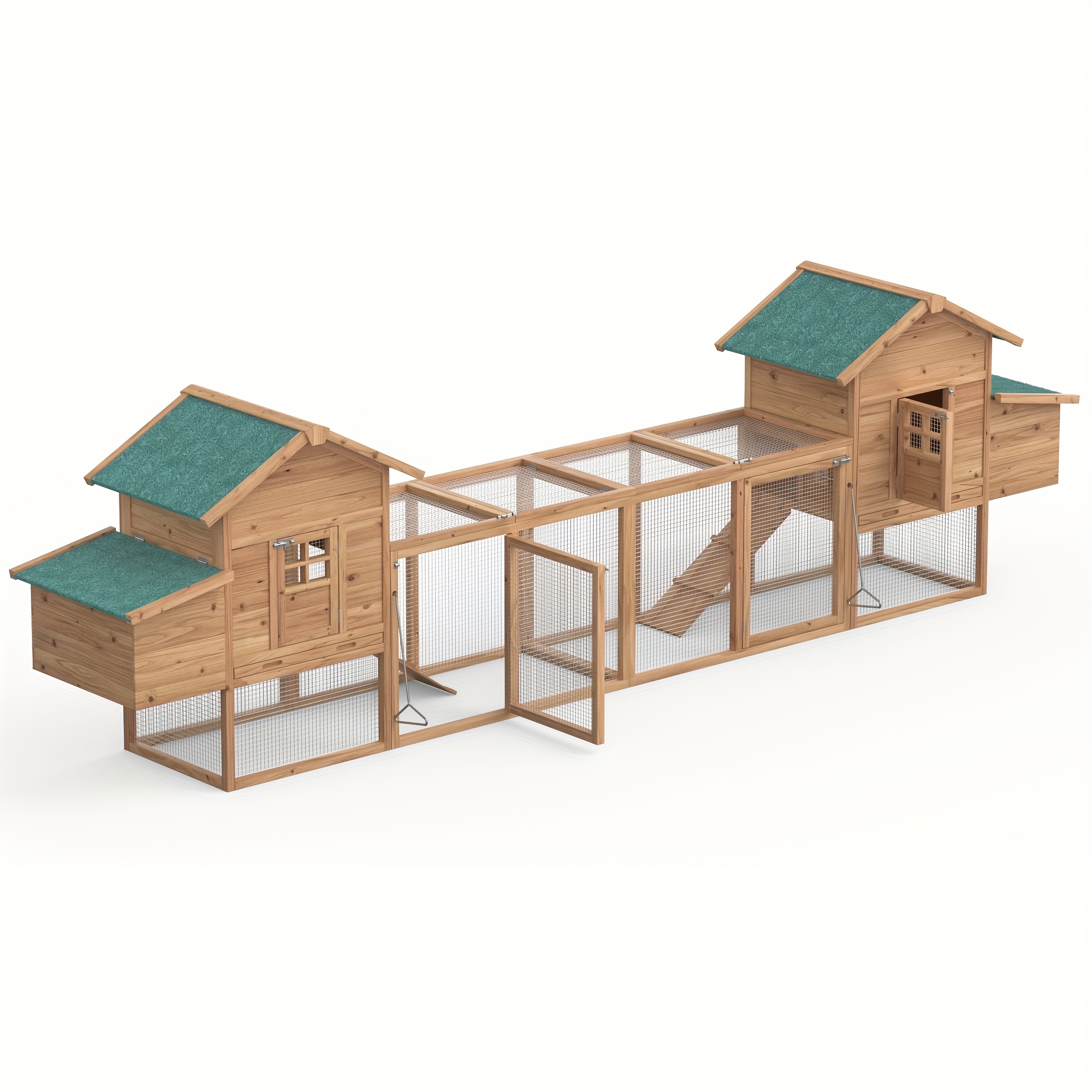80 mobile wooden chicken coop with run   outdoor   for 2 4 chickens ducks rabbits guinea     nesting box removable tray   backyard farming chicken coop accessories