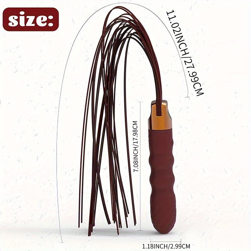 2 in 1 whip vibrator faux leather anal stick with 10 vibration usb rechargeable soft silicone for couples play 3