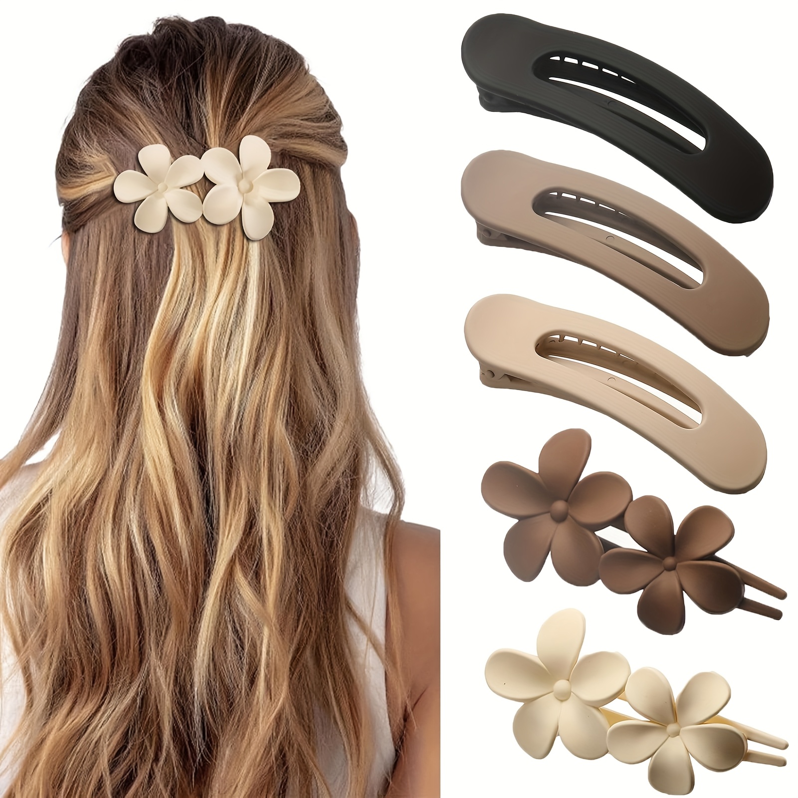 TEMU A Set Of 5 Minimalist Hairpins With A Matte End, Stylish And Versatile For Updos, Commuting