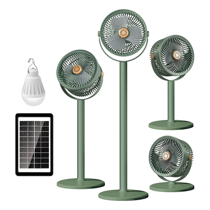 USB Charging Home Floor Fan, Solar Floor Fan, Outdoor Solar Charging Electric Fan, Retractable Floor Fan, Long-lasting and Durable Fan, Suitable for Home Living Rooms and Outdoor Camping