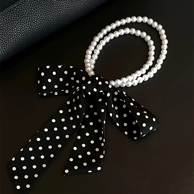 TEMU Foulard bandeau à pois de perles style coréen premium, style à double usage