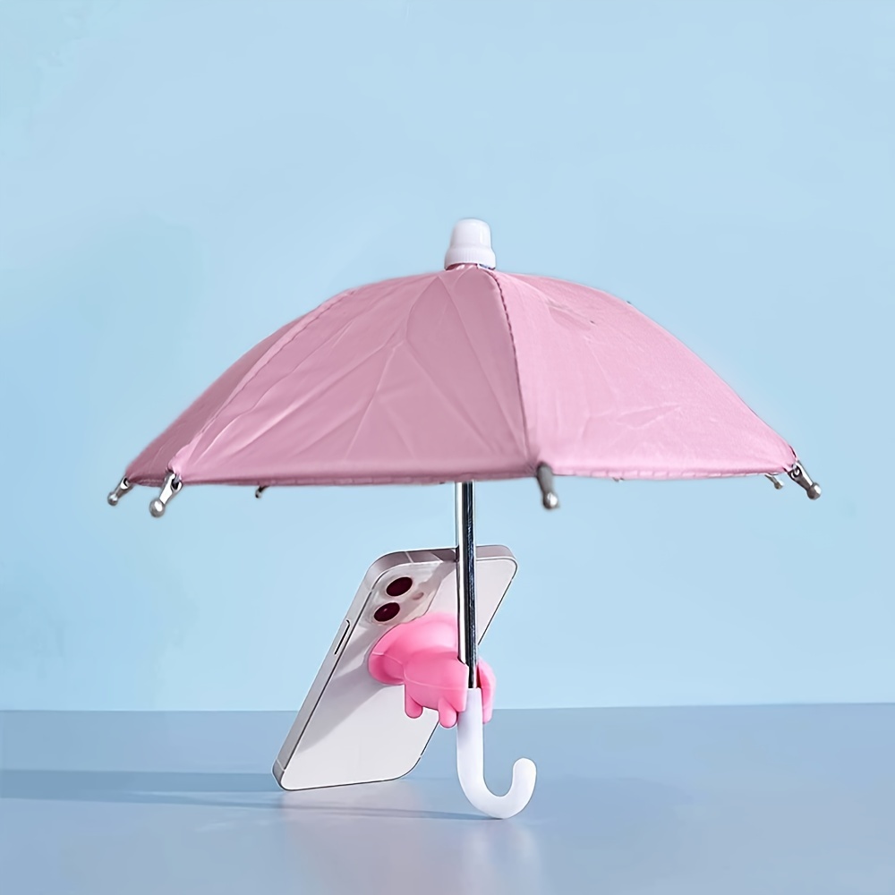 2 Parapluies Pour Téléphone Portable ☂️ - Avec Ventouse En Forme De Cochon - Protection Soleil & Pluie