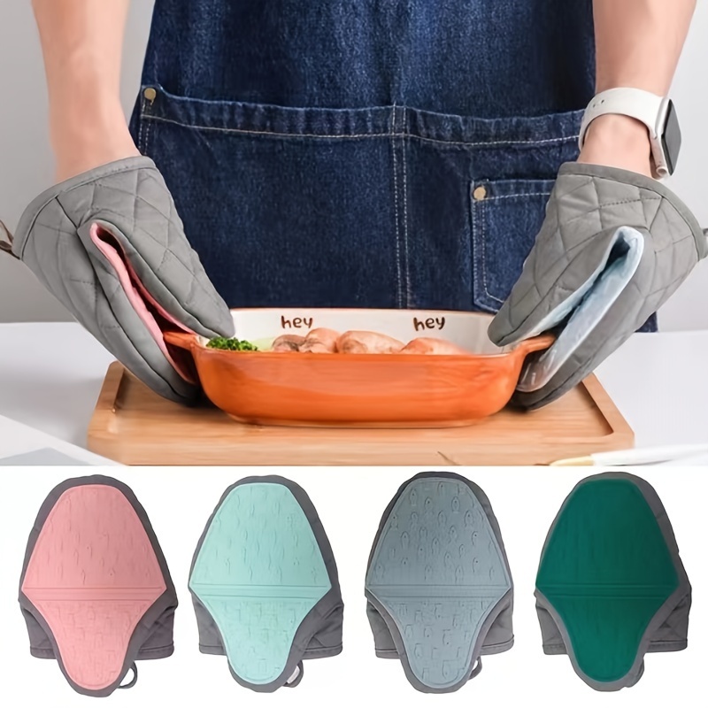 

Silicone Heat Resistant Oven Mitts - 1 Piece Set Of Non-slip Kitchen Gloves For Baking, Cooking Tray, Dish Holder - Durable Silicone Oven Hand Clamp