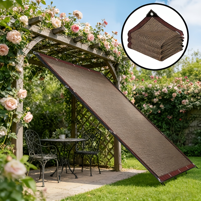 Outdoor Shade Cloth, 90% Brown Shade Net, Suitable for Garden Patios, Plant Shade Sails, Greenhouses, Outdoor Gazebos, and Lawn Shade Cloth. Suitable for Courtyard Plants, Greenhouses, Chicken Coops, Porches, and Dog Houses