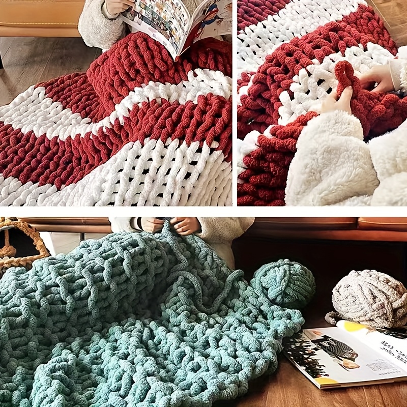 4pcs ultra thick chenille knitting yarn mixed colors 100 polyester for handmade blankets scarves hats cat beds all skill levels ages crafting supplies   textured yarn durable yarn knitting accessories and supplies