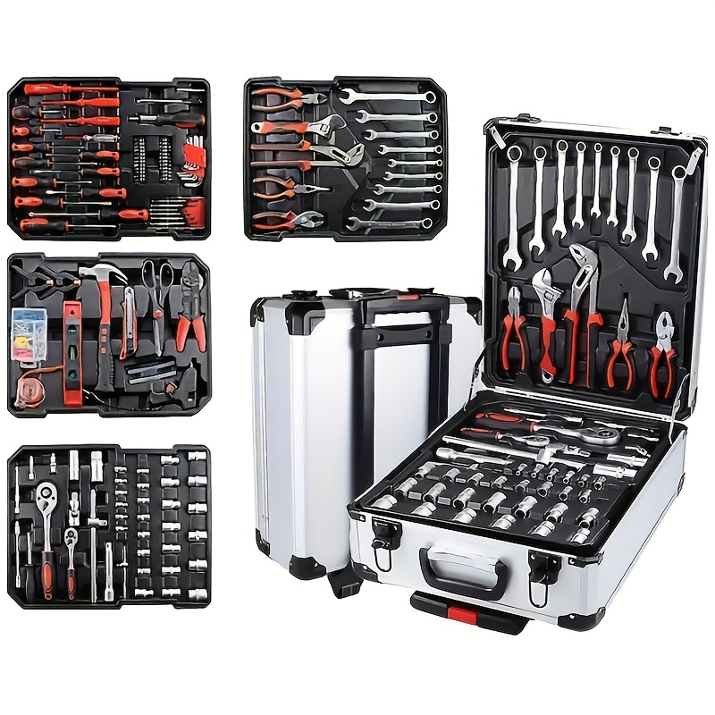 899 52-Piece Professional Multi-Functional Tool Set with Portable Case, Chrome Vanadium Steel, for Home and Car Maintenance